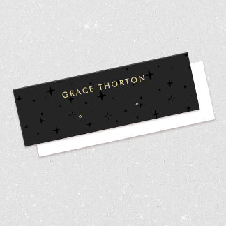 Astrology Zodiac Stars Black Stud Earring Mini Business Card