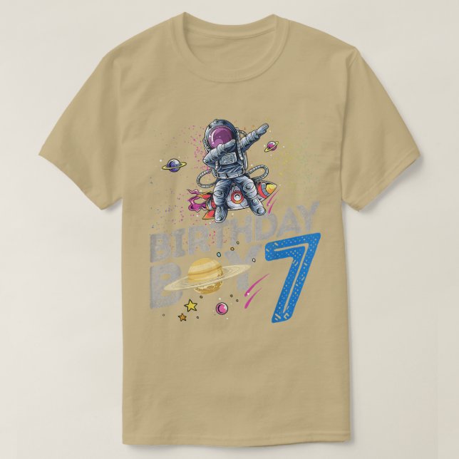 Astronaut 7 Years Old Bday Space Eplorer 7th Birth T-Shirt (Design Front)