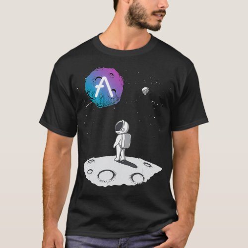 Astronaut Aave Cryptocurrency Moon In The Universe T_Shirt