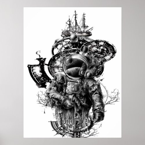 Astronaut abstract poster
