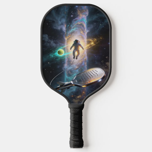 Astronaut Adrift Beneath the Cosmic Pickleball Sun Paddle (Front)