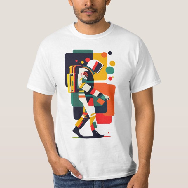 Astronaut Adventure, a Space Cosmonaut T-Shirt (Front)