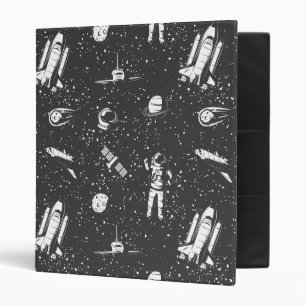 Astronaut aerospace pattern 3 ring binder