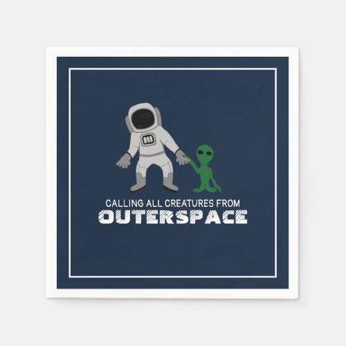 Astronaut  Alien Outerspace Napkins