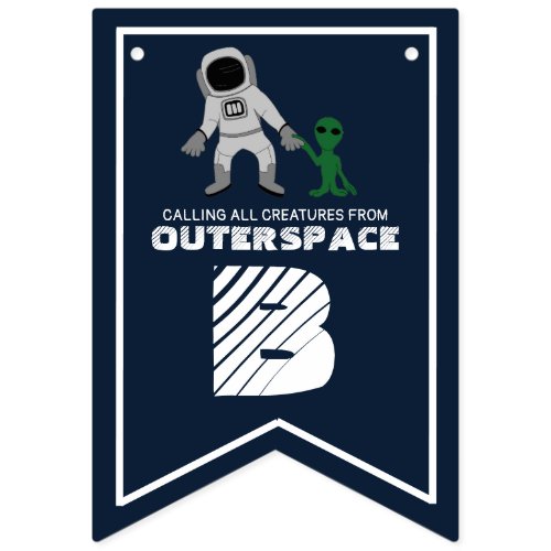 Astronaut  Alien Outerspace Party Bunting Flags