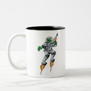 Astronaut Alien Sci-Fi Space Ufo Two-Tone Coffee Mug
