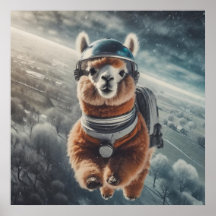 Astronaut Alpaca in Space Surreal Animal