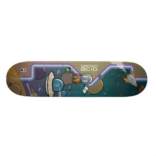 Astronaut Ambushed in Space by Aliens Skateboard Deck