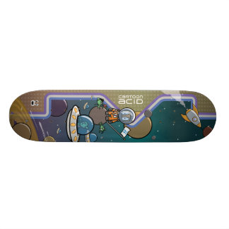 Astronaut Ambushed in Space by Aliens Skateboard Deck