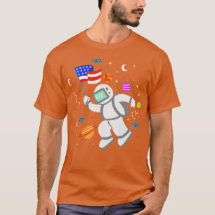 Astronaut American Flag Planets 1 T-Shirt