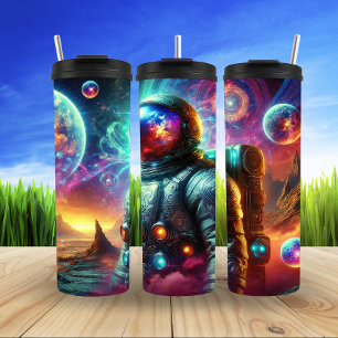 Astronaut Among Celestial Dream Worlds Thermal Tumbler