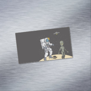 Astronaut and alien    business card magnet