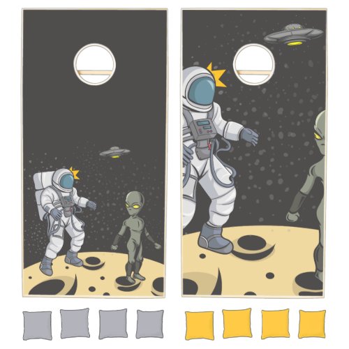 Astronaut and alien    cornhole set