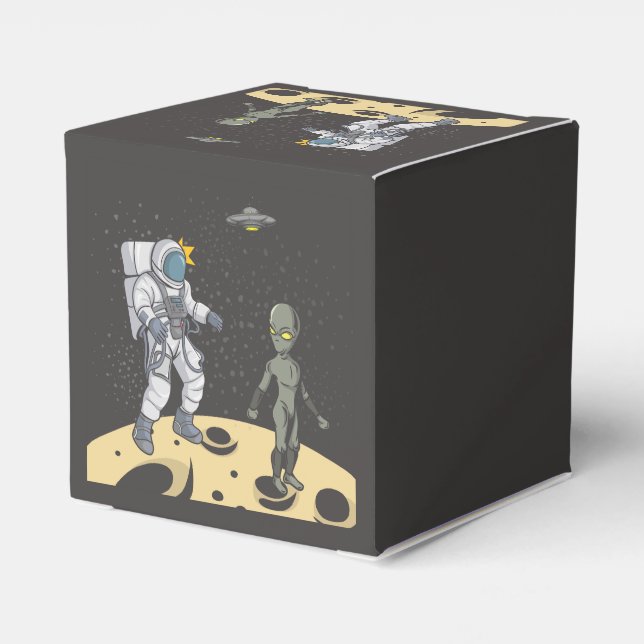 Astronaut and alien   favor boxes (Back Side)