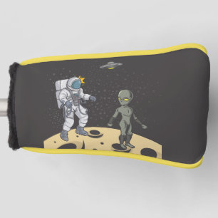 Astronaut and alien golf head cover