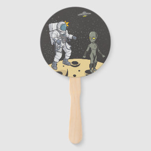 Astronaut and alien hand fan