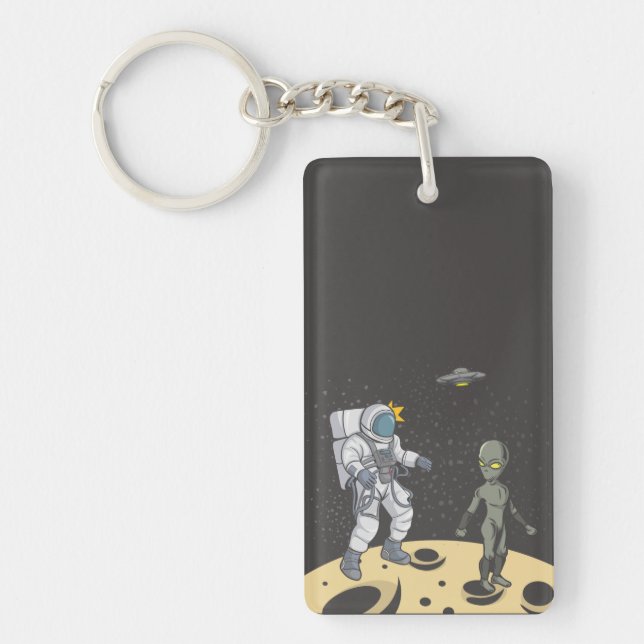 Astronaut and alien    keychain (Front)