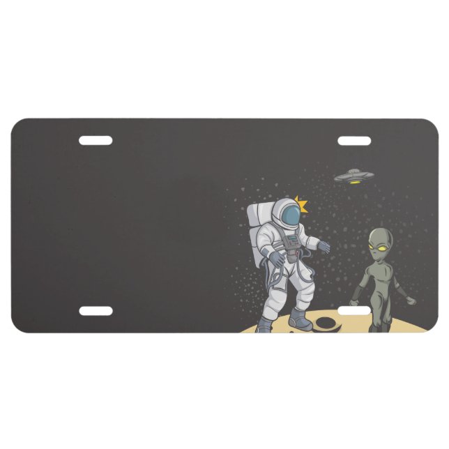 Astronaut and alien   license plate (Front)