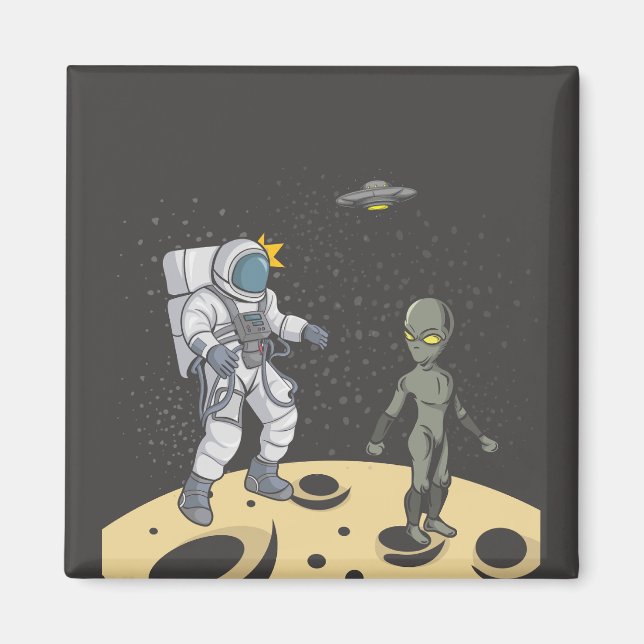 Astronaut and alien  magnet (Front)
