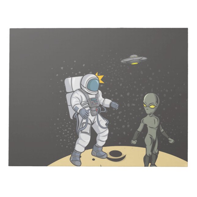 Astronaut and alien    notepad (Front)