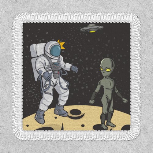 Astronaut and alien   patch