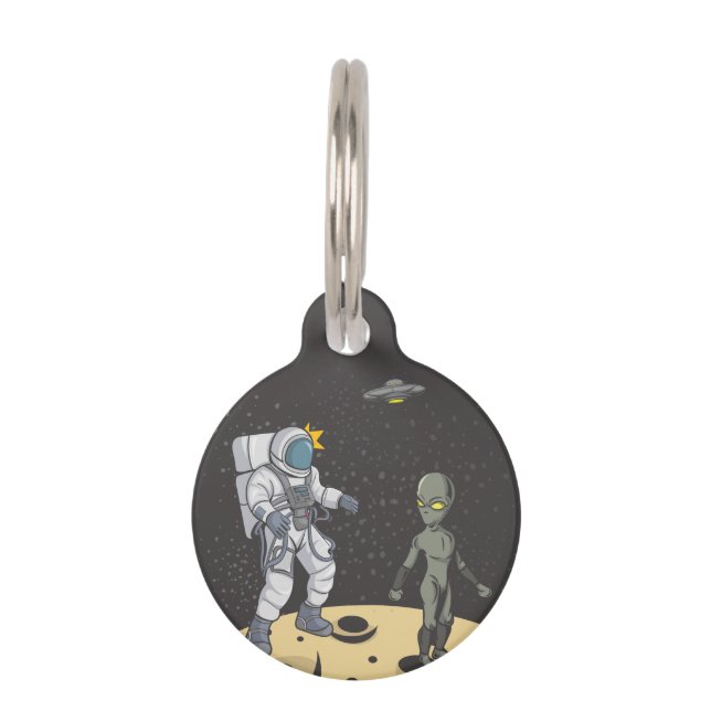 Astronaut and alien    pet ID tag (Front)
