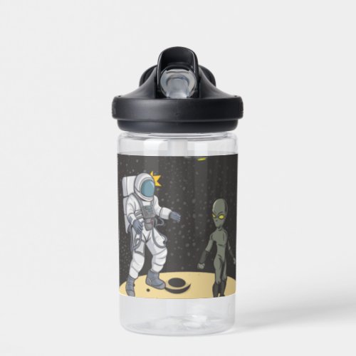 Astronaut and alien    water bottle