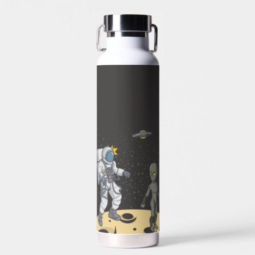 Astronaut and alien   water bottle