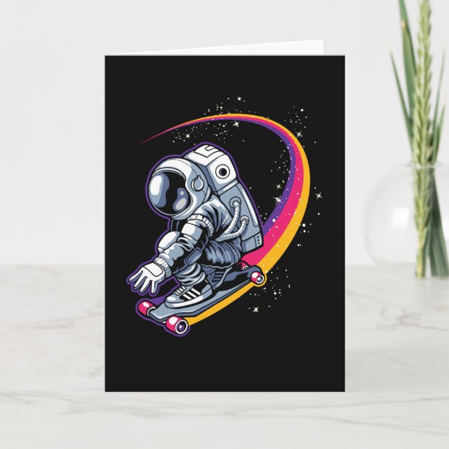 Astronaut and Skateboard Card (Front)
