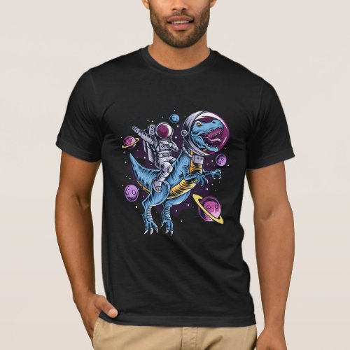 Astronaut and T_Rex in Space Unique T_Shirt
