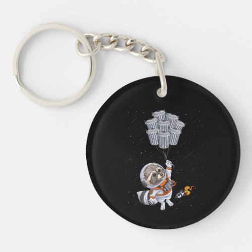 Astronaut animal funny Raccoon Moon trash cans spa Keychain