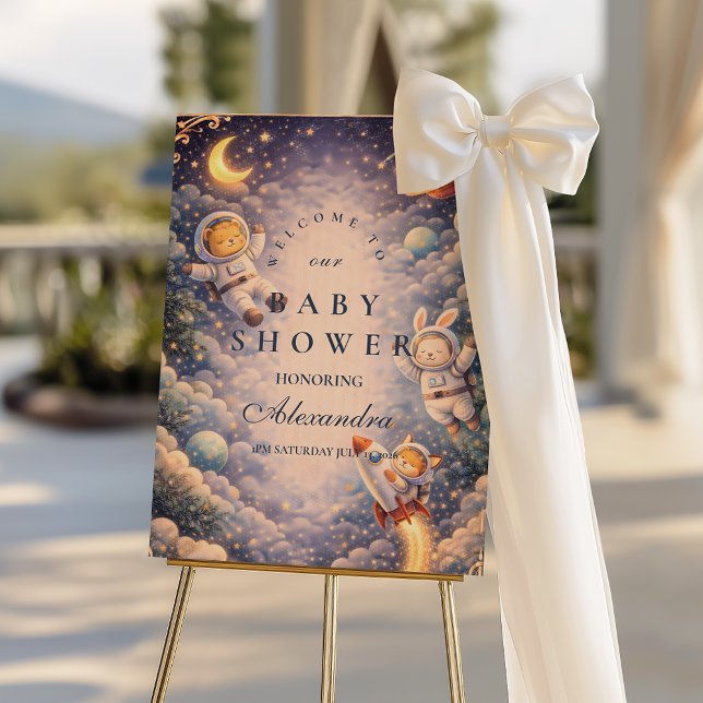 Astronaut Animals Space Baby Shower Foam Board (Creator Uploaded)