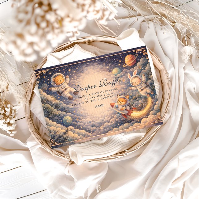 Astronaut Animals Space Diapper Raffle Enclosure Card (Creator Uploaded)