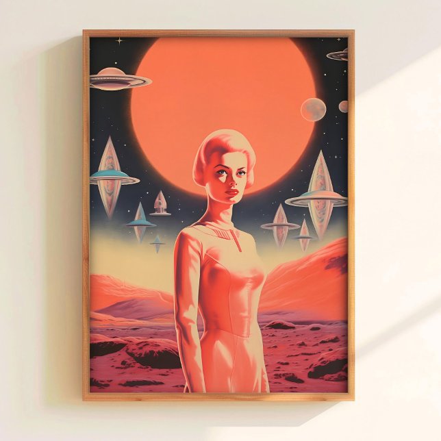 Astronaut Art Print Sci Fi Art UFO Wall Art Retro  (Creator Uploaded)
