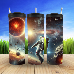 Astronaut at Edge of Cosmos Thermal Tumbler