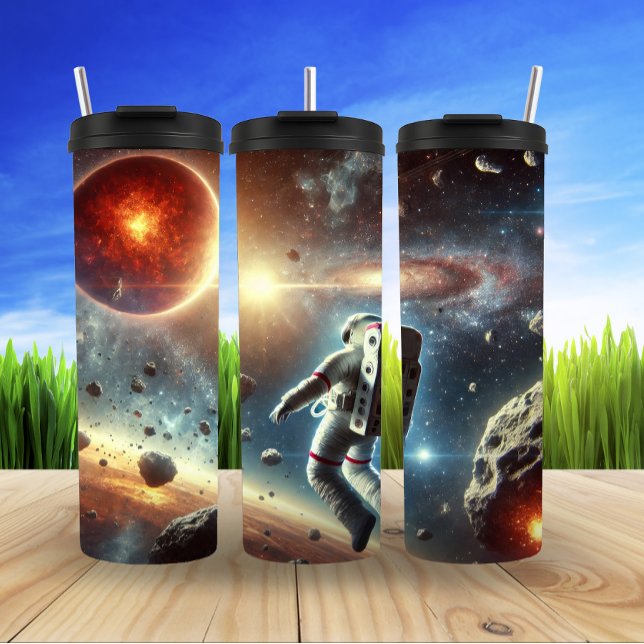 Astronaut at Edge of Cosmos Thermal Tumbler (Creator Uploaded)