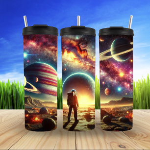 Astronaut at Edge of Cosmos Thermal Tumbler