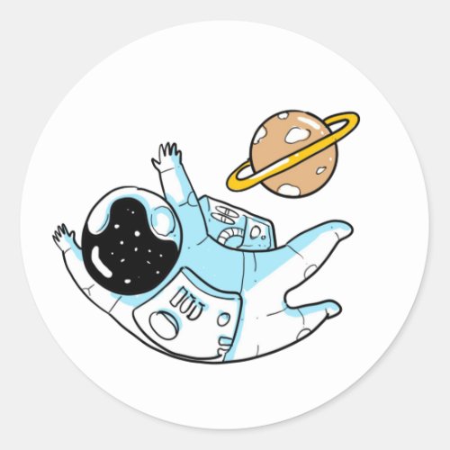 Astronaut Baby Boy Classic Round Stick Classic Round Sticker