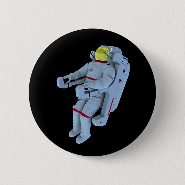 astronaut badge pinback button (Front)