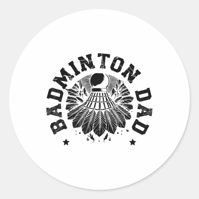 Astronaut Badminton Player Shuttle  Classic Round Sticker (Front)