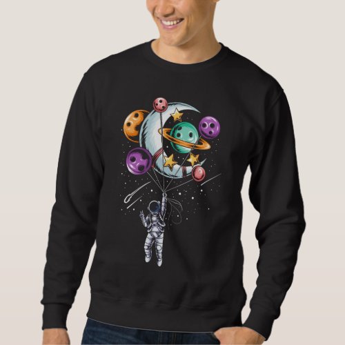 Astronaut Balloon Planets Illustrations Sweatshirt