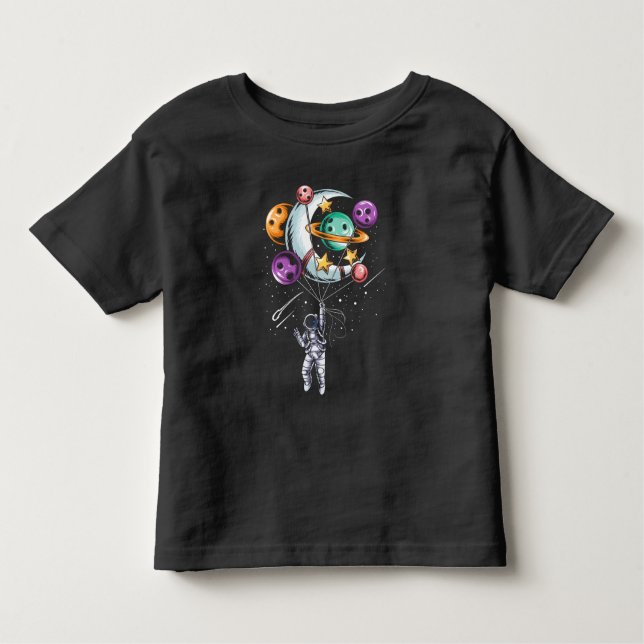 Astronaut Balloon Planets Illustrations Toddler T-shirt (Front)