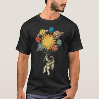 Astronaut Baloons Planets Astronomy Fan Universe T-Shirt