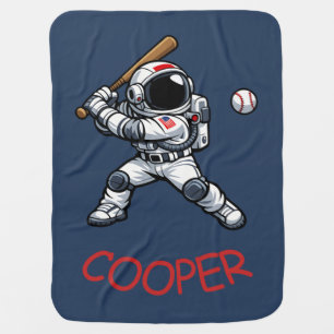 Astronaut Baseball Baby Blanket