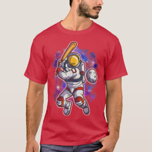 Astronaut Baseball Batting Player Team Outer Space T-Shirt