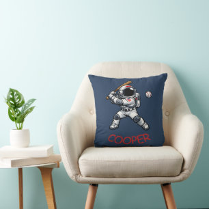 Astronaut Baseball Throw Pillow
