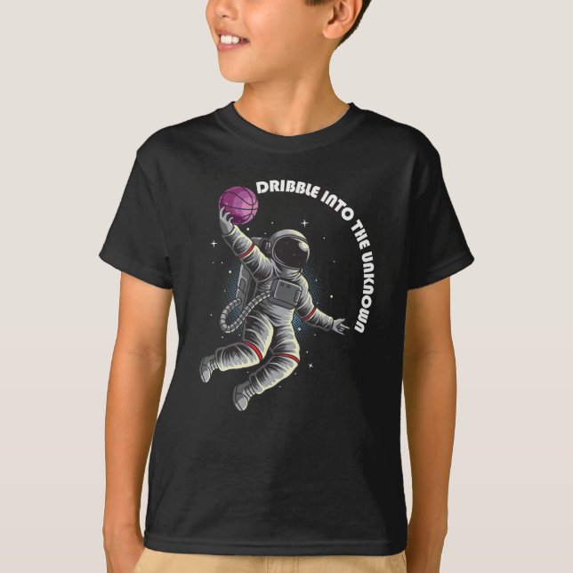 Astronaut Basketball Slam Dunk In Space T-Shirt (Front)