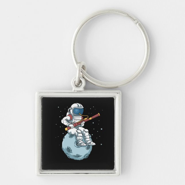Astronaut Bassoon Band Player Bassoonist Bassoon Keychain (Front)