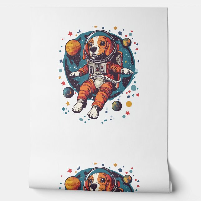 Astronaut Beagle – Space Explorer Dog Wallpaper (Unrolling)