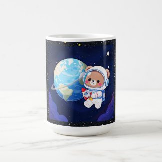 Astronaut Bear Orbiting Earth Coffee Mug